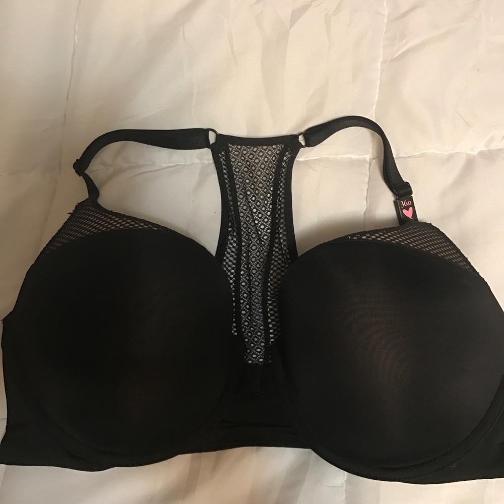 Victoria's Secret black fishnet push-up 36D NWT